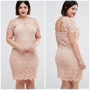 ASOS Curve | Nude Lace Cutout Dress